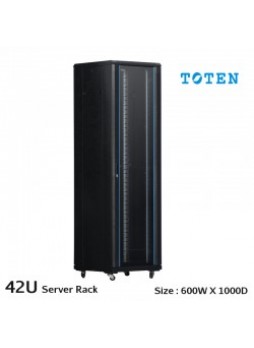 42 U Cabinet ,6 way PDU , with Cooling Fan-4, Front side Glass Door